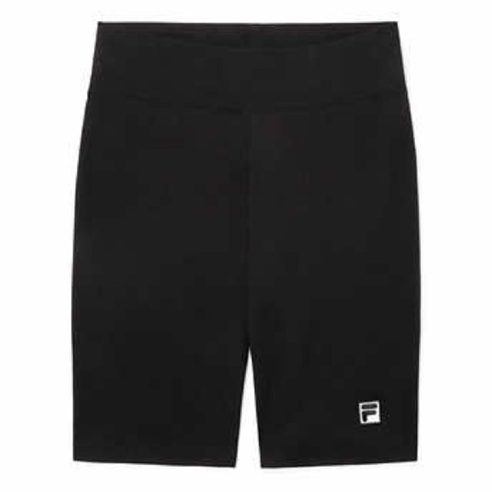 Fila Athletic Bike Shorts Black with Embroidered Patch Logo